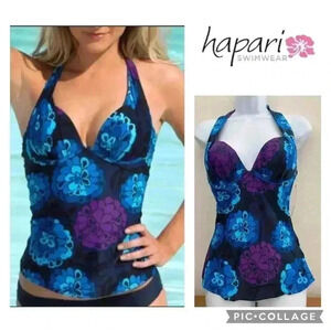 HAPARI Corsica Push-Up Tankini Swim Top NWT UPF50+ Size S (4-6)
